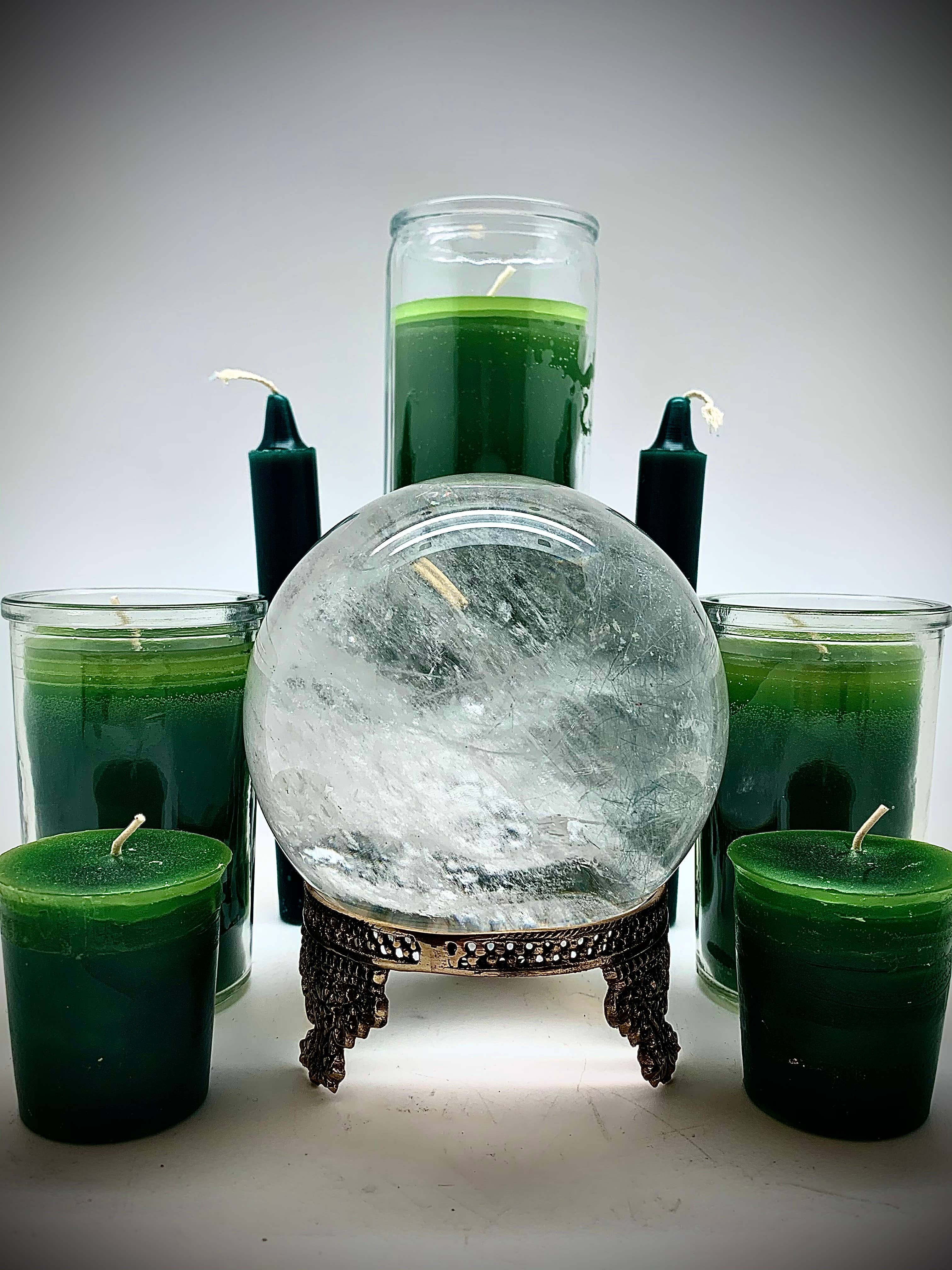 Green 2 Day Candle - grounding, fertility, luck & abundance