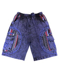 Cotton Denim Multi Patch Box Pocket Swirl Shorts
