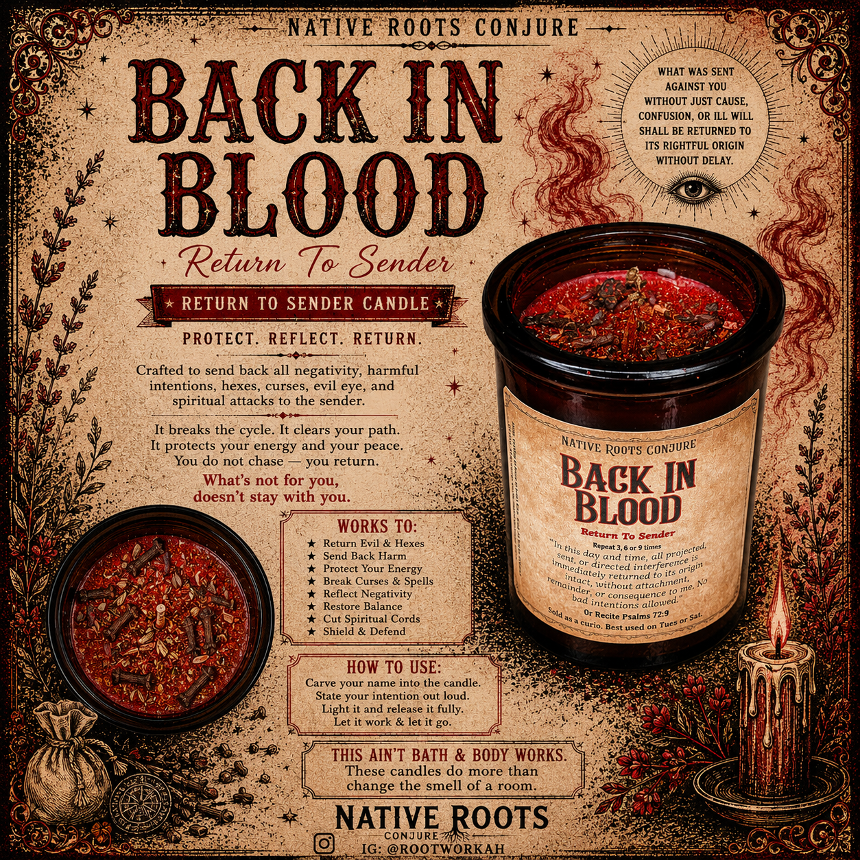 Back In Blood | Return 2 Sender Candle