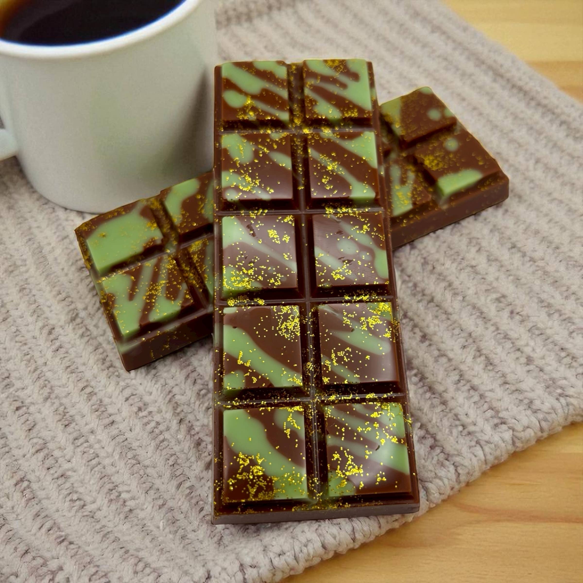 Dubai Chocolate Snap Bar Wax Melts. 2 oz. Soy Wax Melt